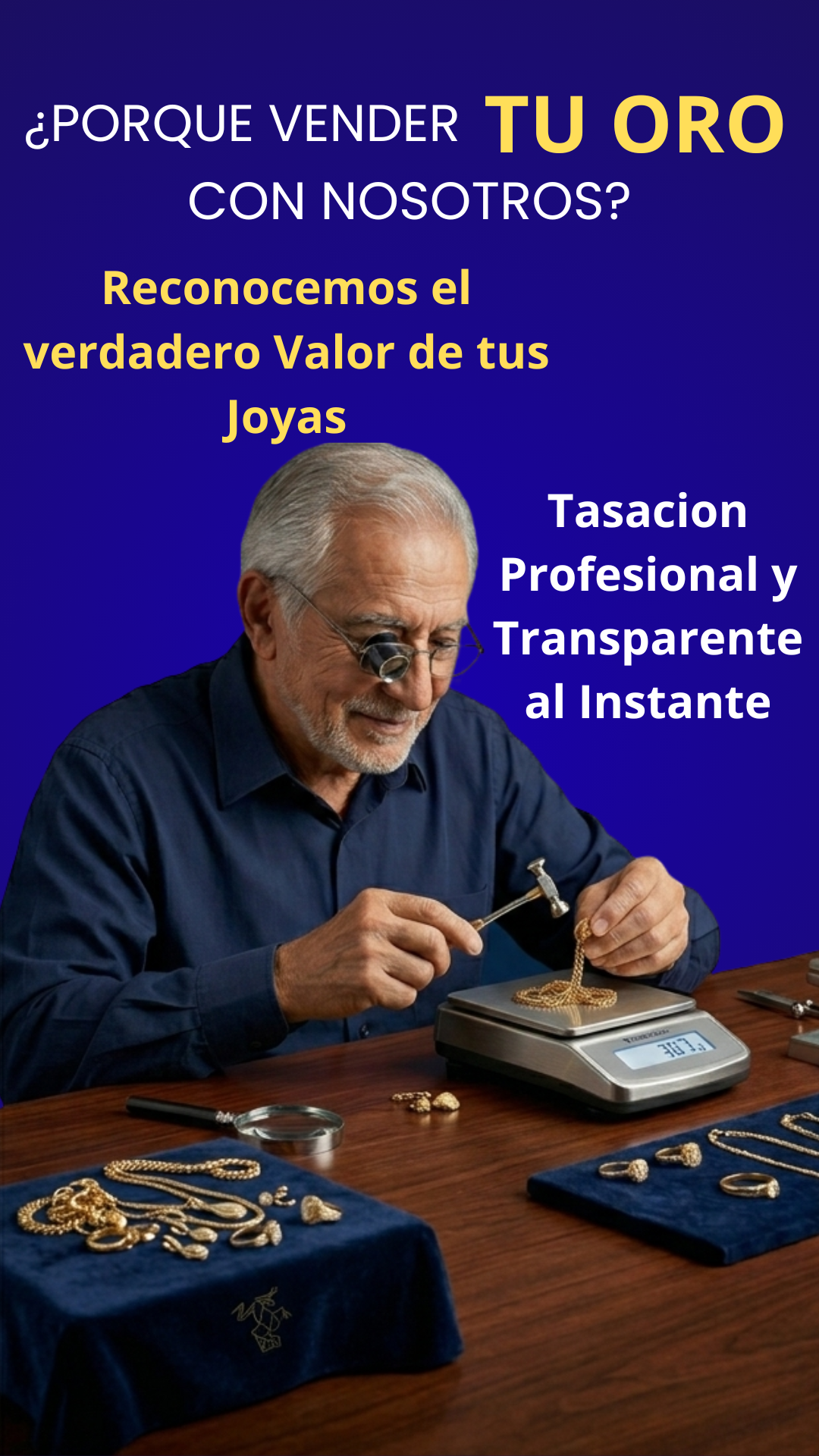 ¿Por qué vender tu oro con nosotros? Tasación profesional y transparente al instante